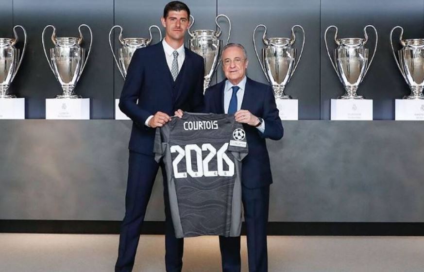 كورتوا يجدد عقده مع ريال مدريد