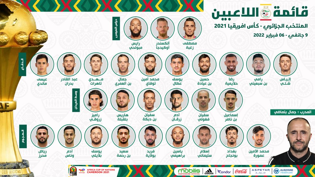 قائمة الجزائر في كأس إفريقيا