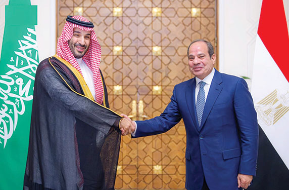 استعرضا العلاقات وتطورات أحداث المنطقة.. ولي العهد للرئيس المصري: المباحثات عكست الرغبة المشتركة في تعزيز التعاون بمختلف المجالات